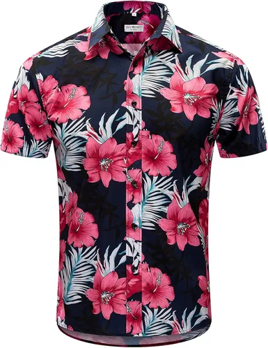 Miniatura 2 de ENVMENST Hawaiian Shirt for Men Short Sleeve Beach Printed Summer Button Down Aloha Shirt(S-3XL)