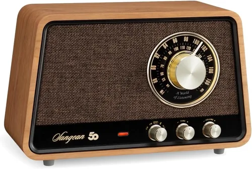 Miniatura 3 de Sangean WR-55 AM/FM/Bluetooth/AUX Radio de gabinete de madera analógica premium edición 50 aniversario