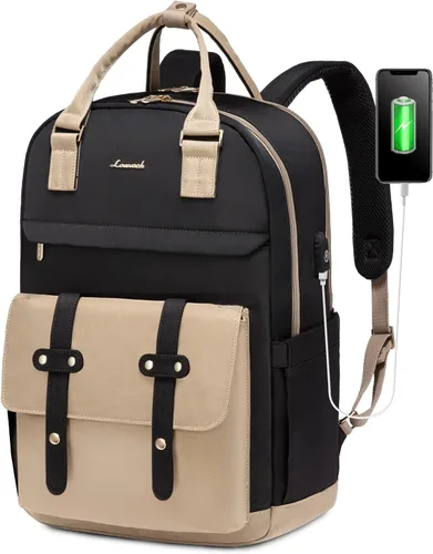Miniatura 37 de LOVEVOOK - Mochila de computadora portátil para mujeres y niñas, mochila de 15.6 pulgadas impermeable para estudiantes, linda bolsa para libros