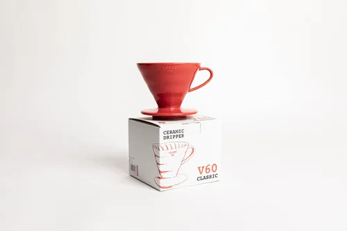 Miniatura 2 de Hario Gotero de café de cerámica V60, tamaño 02, rojo