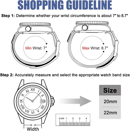 Miniatura 6 de Ritche Correa de reloj deportiva de nailon para hombres y mujeres, correa de repuesto de liberación rápida de 0.787 pulgadas y 0.866 pulgadas