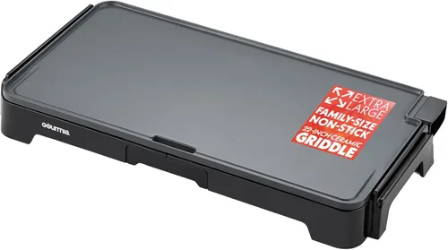 Gourmia Sartén eléctrica XL de 22 pulgadas, superficie de cerámica antiadherente extra grande, cocina de encimera, ajustable de 200 °F a 400 °F,