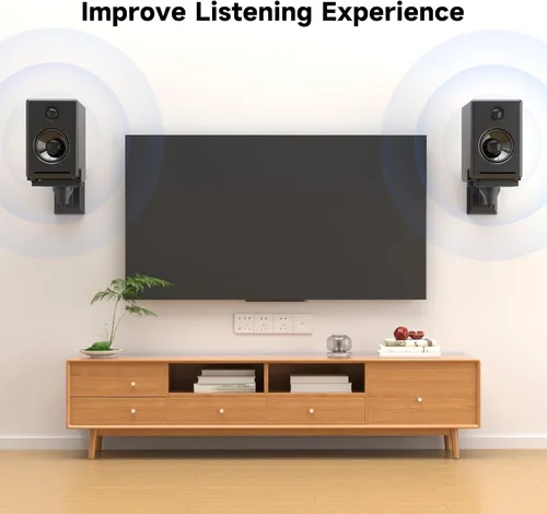 Miniatura 4 de suptek Soportes de pared para altavoces, soportes de altavoz dobles para altavoces de sonido envolvente, soporte universal, estantes giratorios