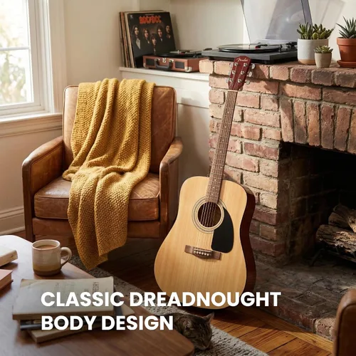 Miniatura 4 de Fender Guitarra acústica Dreadnought - Paquete natural con estuche, afinador, cuerdas, correa y púas
