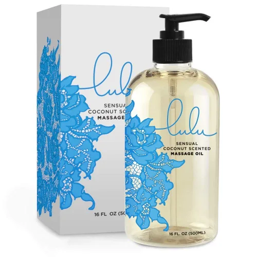 Miniatura 3 de Lulu Aceite de masaje de coco con jojoba y aceites esenciales, 16 onzas y lubricante personal. Lulu Lube Natural a base de agua, 16 onzas