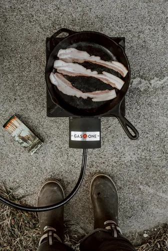 Miniatura 5 de GasOne - Quemador de propano individual de alta presión, cocina al aire libre con escudo térmico y protector - Cabezal de quemador de propano