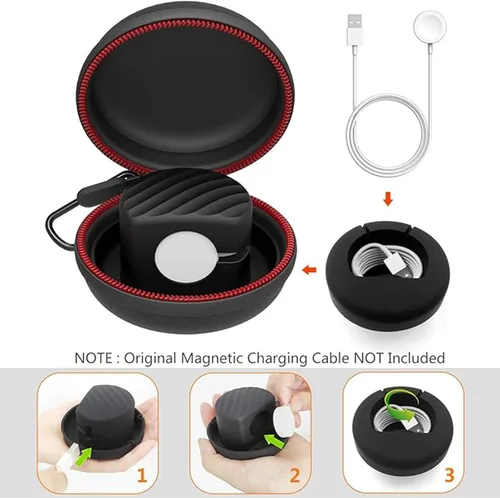Miniatura 2 de HALLEAST Funda de viaje para cargador de Apple Watch, soporte portátil de carga EVA para 1.496 pulgadas, 1.575 pulgadas, 1.614 pulgadas, iWatch