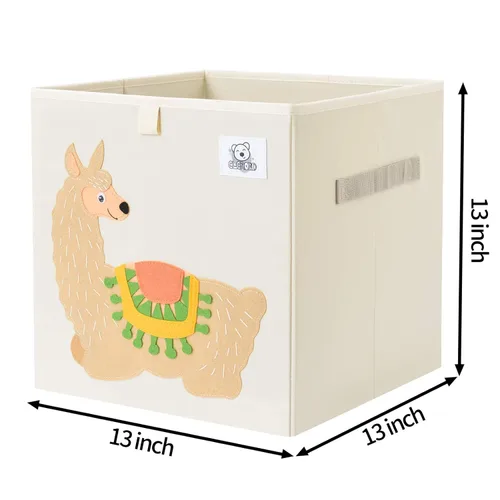 Miniatura 2 de Contenedores plegables de almacenamiento de animales de tela, caja/cofre/organizador para niños pequeños/niños, guardería, sala de juegos, 13 Alpaca