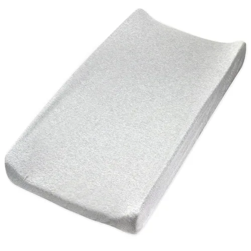 Miniatura 35 de HonestBaby Funda para cambiador de algodón orgánico unisex para bebé y pijamas para niños pequeños, azul claro (algodón terry), paquete de 1 unidad