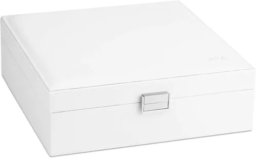 Miniatura 4 de Joyero grande de piel sintética, 2 capas de almacenamiento combinado con hebilla