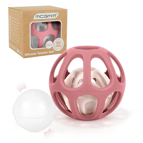 Miniatura 12 de MCGMITT Pelotas sensoriales para bebé, pelota mordedor de bebé de silicona elástica de grado alimenticio fácil de agarrar para 0-6 6-12 meses
