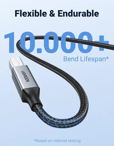 Miniatura 7 de UGREEN Cable de impresora, USB A a B de 6 pies, cable de escáner USB B trenzado de nailon compatible con Epson, Canon, HP, Brother, Dell, Samsung