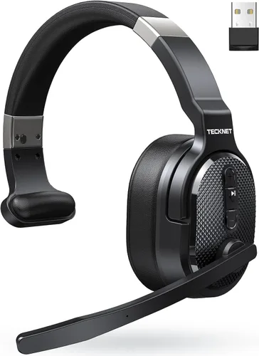 Miniatura 9 de TECKNET Auriculares Bluetooth para Camioneros, Auriculares Inalámbricos de Una y Dos Orejas con Micrófono para Trabajo con Cancelación de Ruido, 50