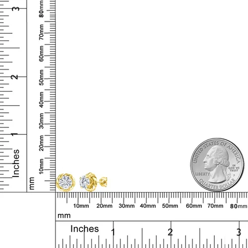 Miniatura 10 de Gem Stone King Aretes de plata de ley 925 de 0.236 in con piedra natal redonda para mujer