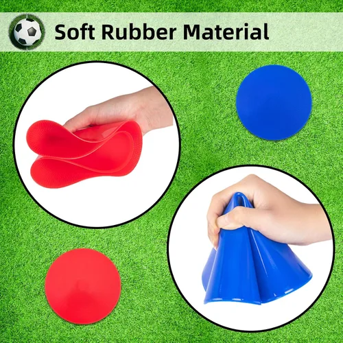 Miniatura 7 de Marcadores de puntos de 9/10 pulgadas, marcadores de goma antideslizantes de agilidad, conos de campo plano para gimnasio/fútbol PE, marcadores