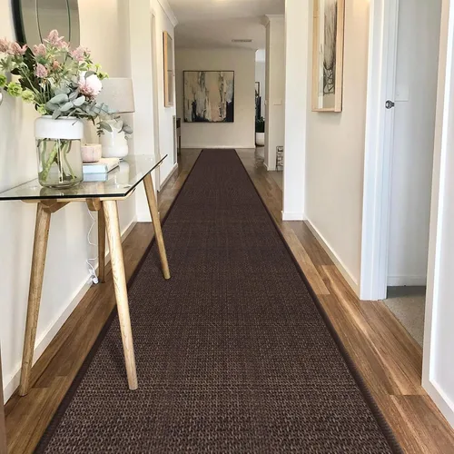 Miniatura 16 de GOYLSER Alfombras de yute de 15 pies para pasillo, alfombra de cocina, antideslizante, lavable, absorbente, alfombra de pasillo color beige