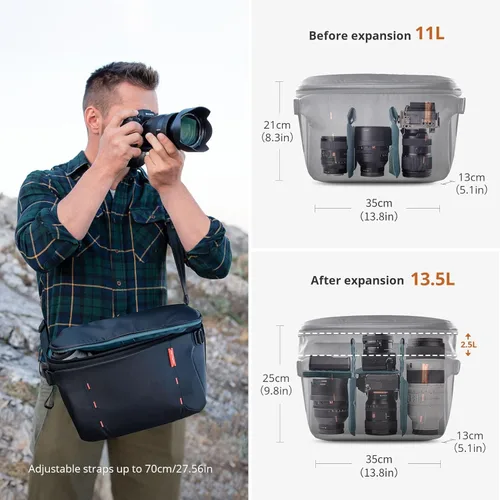 Miniatura 3 de PGYTECH OneMo - Mochila para cámara tipo Sling de 11L-13L, bolsa de hombro para cámara impermeable para fotógrafos de viaje, bolsa para cámara DSLR