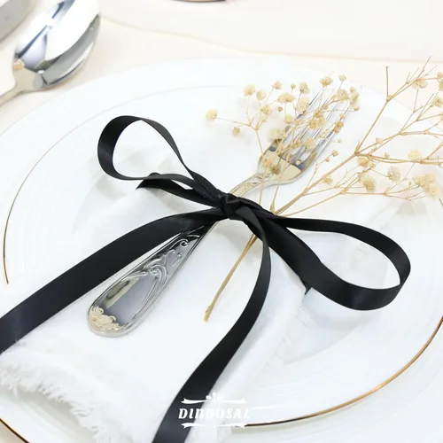 Miniatura 7 de Cinta de satén negra, 1/2 pulgada x 50 yardas, cinta fina para envolver regalos, arreglos florales, invitaciones de boda, despedida de soltera