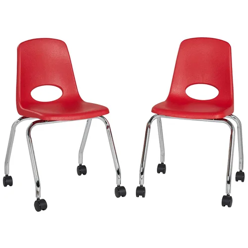 Miniatura 14 de FDP - Silla escolar móvil de 18 pulgadas con ruedas para niños, adolescentes y adultos, asiento ergonómico para aprendizaje en casa, aula u oficina