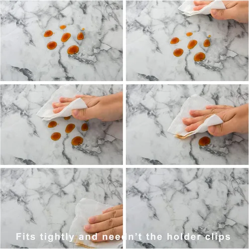 Miniatura 4 de LIBERECOO Mantel redondo de vinilo ajustable con reverso de franela, borde elástico, impermeable, resistente a las manchas, lavable, se adapta a