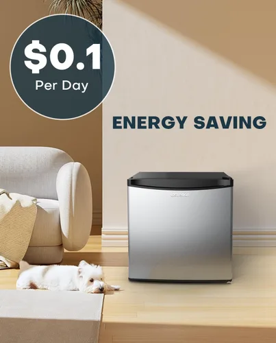 Miniatura 6 de Upstreman - Mini refrigerador de 1.7 pies cúbicos con congelador, esenciales para dormitorio, termostato ajustable, ahorro de energía, bajo nivel