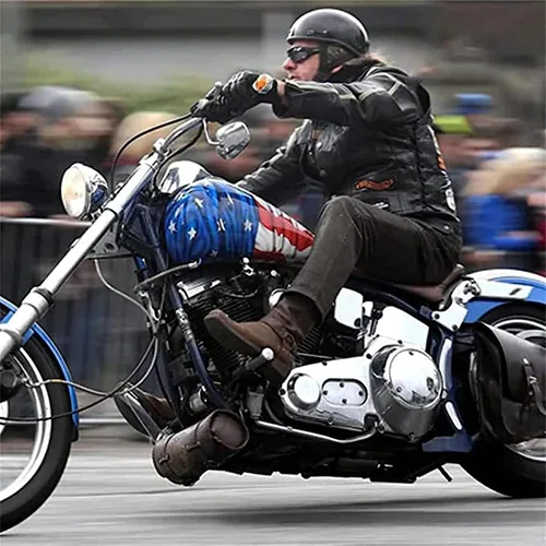 Miniatura 6 de Medio casco de motocicleta de estilo retro, diseño clásico, medio casco de motocicleta, certificado por DOT