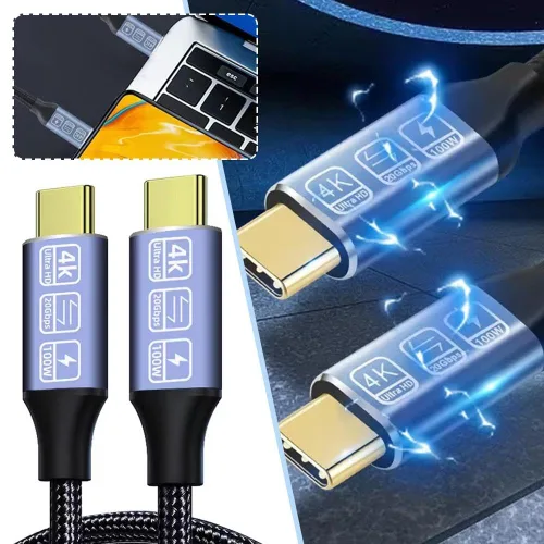 Miniatura 2 de Cable USB C a USB C, cable USB-C de 3.2 Gen 2, 4K UHD 20Gbps USB C cable de carga rápida PD de 100 W, cable de monitor de video tipo C 4K 60Hz