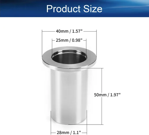 Miniatura 2 de Bettomshin 2 abrazaderas de soldadura larga KF16 de 1.969 in/1.97 pulgadas, acero inoxidable 304, conector de montaje sanitario OD x ID: 1.102 in x
