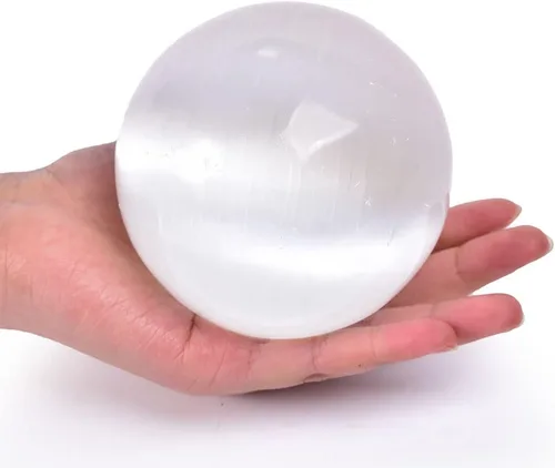 Miniatura 11 de JIC Gem Esfera grande de cristal Chevron de amatista con cristales curativos de curación con soporte de madera para meditación y decoración
