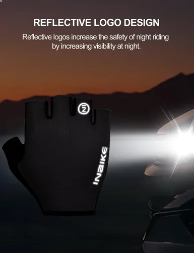 Miniatura 7 de INBIKE Guantes de ciclismo Guantes de ciclismo que absorben los golpes, transpirables, antideslizantes, sin dedos, para hombres y mujeres