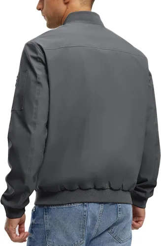 Miniatura 6 de TBMPOY Men's Bomber Jacket Lightweight Spring Windbreaker Light Casual Stylish Fashion Fall Zip up Coats With Pockets