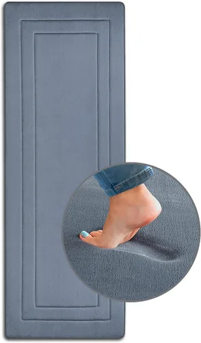 Ultima Comfort - Tapete de espuma viscoelástica, 17 x 47 pulgadas, antideslizante, tapete de baño extralargo para baño, cocina y dormitorio (gris