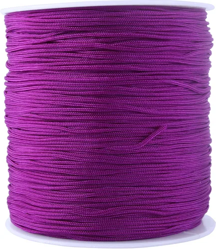 Miniatura 78 de KONMAY 1 rollo de cuerda de nailon para hacer pulseras de 150 yardas, trenzado de nailon Shamballa Macramé/cordón de cuentas de 0.4mm, cordón