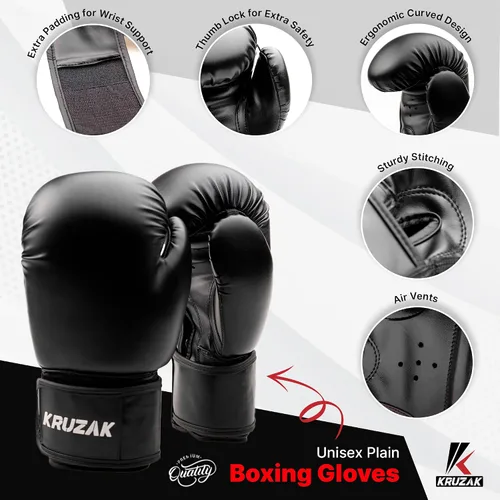 Miniatura 2 de Kruzak - Juego de guantes de boxeo y guantes de boxeo para kickboxing y Muay Thai MMA, kit de fitness con almohadillas de boxeo para artes marciales
