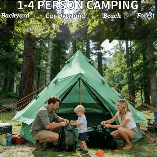 Miniatura 2 de DANCHEL OUTDOOR B1 Yurta portátil con huella, impermeable, 4-6 Persom Family Campana de Campana de Campamento 300D Oxford Nylon UPF50+ Protección