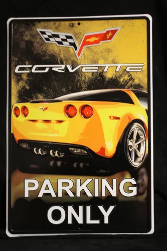 Letrero de cuatro colores de Corvette Parking Only