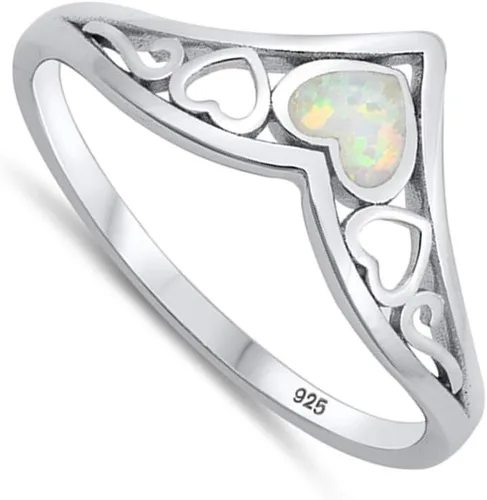 Miniatura 2 de CHOOSE YOUR COLOR Sterling Silver Chevron Heart Ring