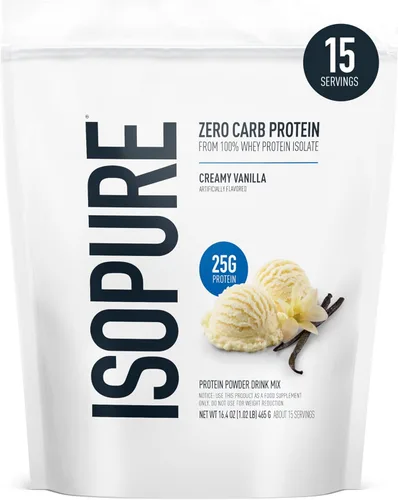 Isopure Cero carburador, vitamina C y zinc para el apoyo inmunológico, proteína 25G, polvo de proteína amigable con keto, aislamiento de proteína