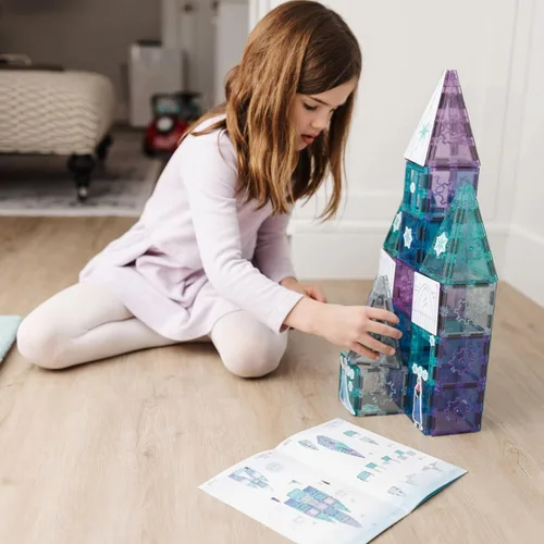 Miniatura 20 de Tytan Toys Disney Frozen - Azulejos magnéticos de castillo de princesa, juego de construcción STEAM de 68 piezas con azulejos con purpurina
