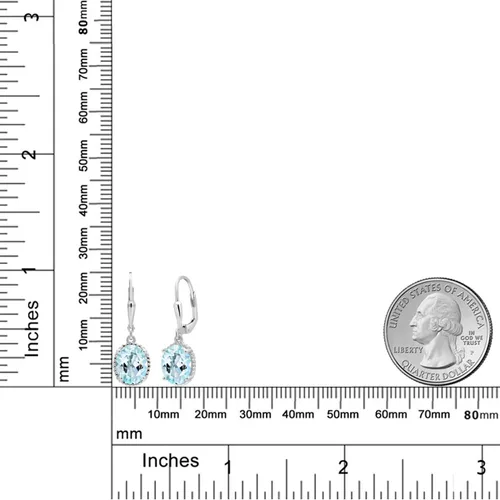 Miniatura 3 de Gem Stone King Aretes colgantes de gota para mujer, plata de ley 925, piedra natal ovalada de 0.354 x 0.276 in, joyería fina, regalos para ella