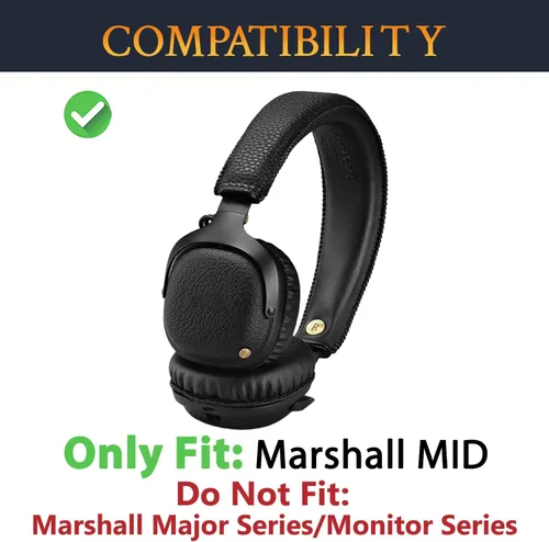 Miniatura 2 de SOULWIT Almohadillas de repuesto para auriculares Marshall MID ANC Active Noise Cancelling On-Ear Wireless Bluetooth Headphone, almohadillas