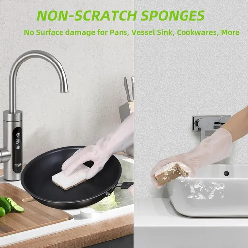 Miniatura 5 de Esponjas naturales para platos, paquete de 12 – Keep Soap Esponja de cocina biodegradable Esponja de coco compostable – Esponjas de limpieza