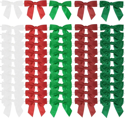 Miniatura 18 de AIMUDI Lazos de otoño de 5 colores, lazos de satén de color naranja quemado prefabricados de 3.5 pulgadas para Acción de Gracias, Halloween, boda