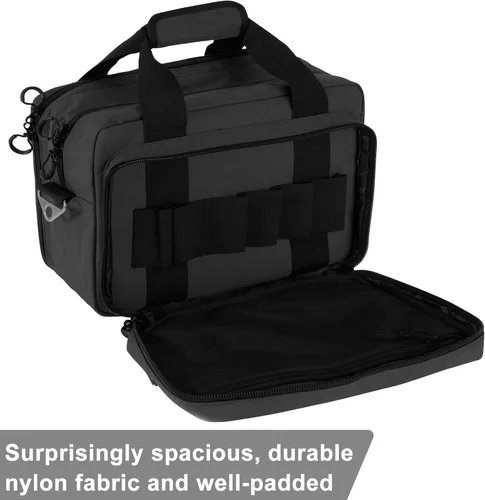 Miniatura 6 de PROFOCUS Bolsa de gama para pistolas y munición con cremalleras bloqueables Negro