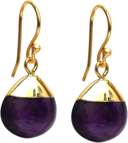 Miniatura 21 de Gempires - Pendiente de gancho de pera natural, pendiente de meditación, joyería hecha a mano, regalo para ella