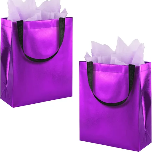 Miniatura 12 de BLEWINDZ Bolsas de Regalo Coloridas con Papel de Seda – 12 Bolsas de Regalo Reutilizables Tamaño Mediano - Ideales para Bolsa de Dulces, Cumpleaños