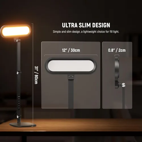 Miniatura 6 de NEEWER Basics - Lámpara LED de escritorio de 16 W para iluminación de lectura de videoconferencias en casa, oficina en casa, cuidado de los ojos