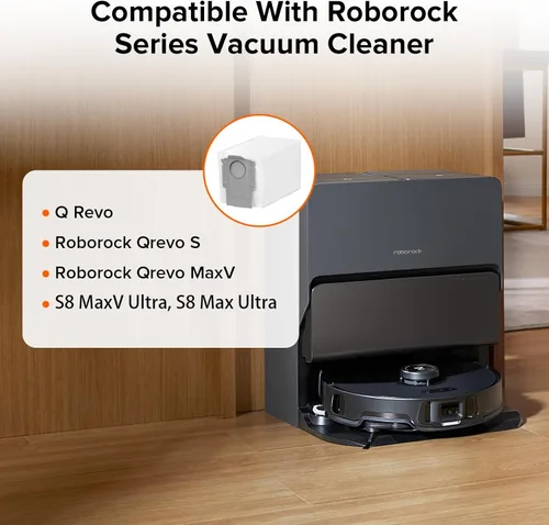 Miniatura 2 de roborock Paquete de 6 bolsas de polvo desechables para la serie QRevo S8MaxVUltra, S8MaxUltra, QrevoMaxV, QrevoPro, Qrevo Curv CurvX, QrevoCurvS5X