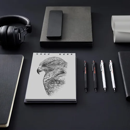 Miniatura 5 de Lápiz mecánico rotring 600 Series, 0.014 pulgadas, Cuerpo negro