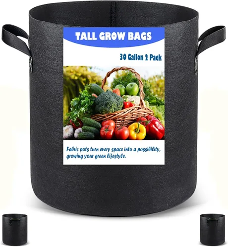 Miniatura 13 de Paquete de 5 bolsas de cultivo de 3 galones, macetas de cultivo de plantas de tela no tejida de alta resistencia para verduras